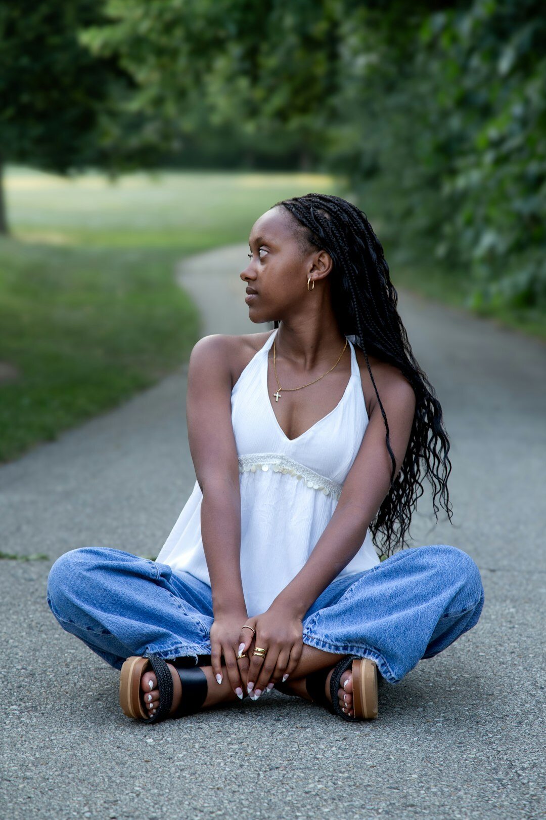 diverse teens outdoors