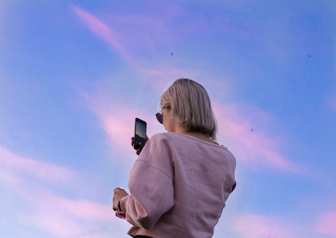 celebrity influencer on phone