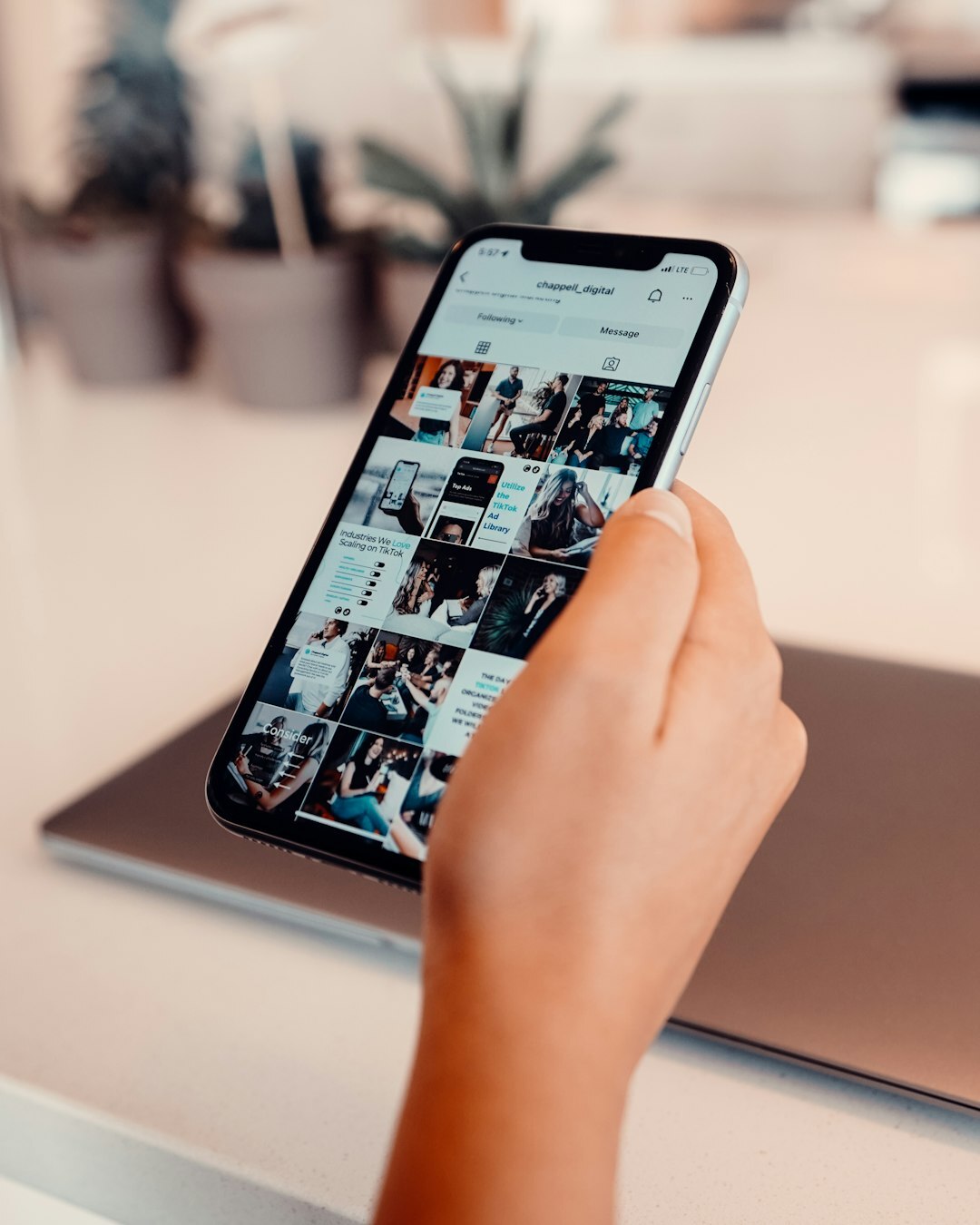 person scrolling social media