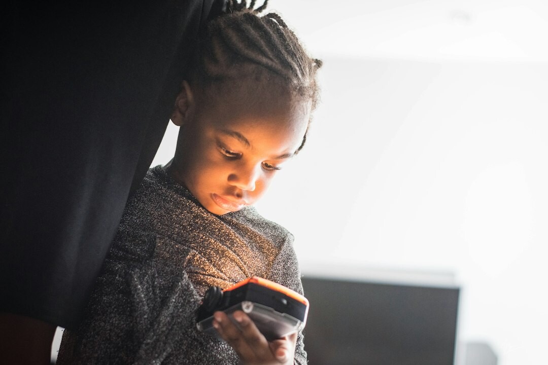 teenager using smartphone